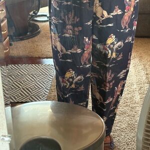 SHEIN Black Cowboy Print Flare Pants